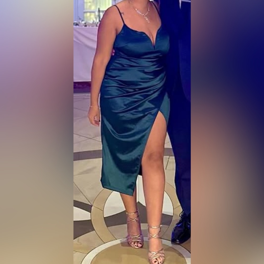 Windsor Green Satin Dress